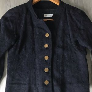 Dries Van Noten dark navy lace blazer